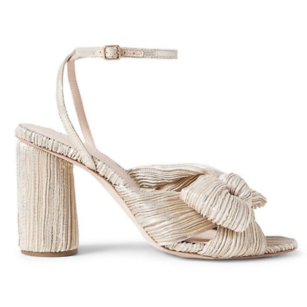 Loeffler Randall Camellia Platinum Pleated Bow Heel